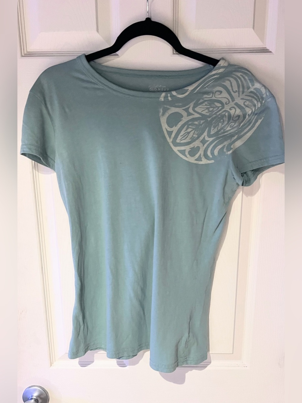 Old Navy Light Teal Short Sleeve Graphic Tee